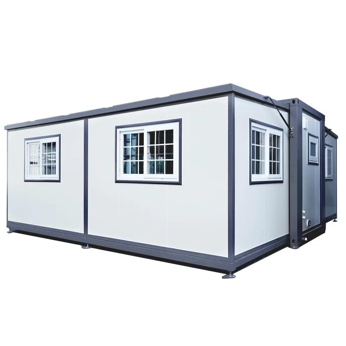 Portable Prefabricated Tiny Home 13x20ft, Mobile Expandable Plastic Prefab House for Hotel, Booth, Office, Guard House, Shop, Villa, Warehouse, Workshop (with Restroom)