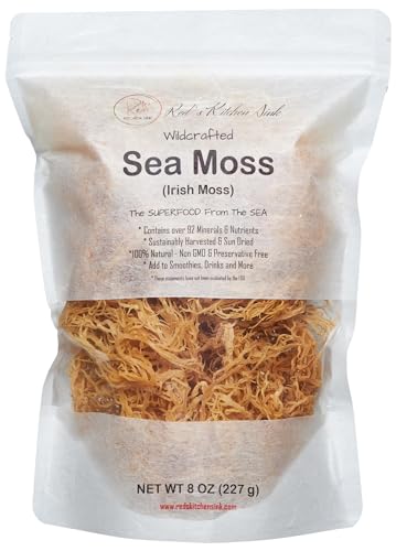 Sea Moss | Irish Sea Moss | Wildcrafted - 100% Natural, Makes 120+ oz of Seamoss Gel, from St. Lucia | Dr. Sebi - 8oz