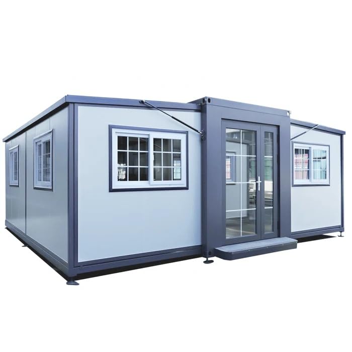 Portable Prefabricated Tiny Home 13x20ft, Mobile Expandable Plastic Prefab House for Hotel, Booth, Office, Guard House, Shop, Villa, Warehouse, Workshop (with Restroom)