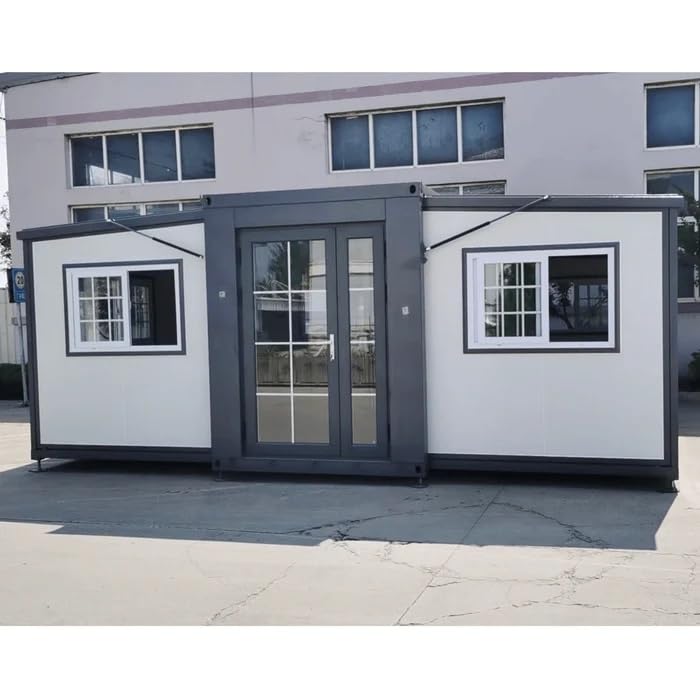 Portable Prefabricated Tiny Home 13x20ft, Mobile Expandable Plastic Prefab House for Hotel, Booth, Office, Guard House, Shop, Villa, Warehouse, Workshop (with Restroom)