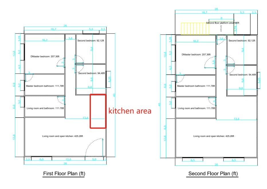 Barn Homes Double Story Flat Pack House with Bathroom and Kitchen, Foldable Tiny Home, 20ft & 40ft, Mobile House, Modular Homes, Container Homes, Tiny House to Live in, Cabin Prefab (40FT)