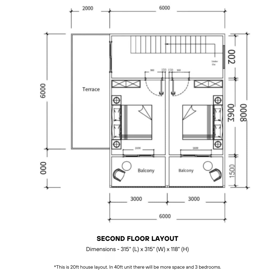 Barn Homes Double Story Flat Pack House with Bathroom and Kitchen, Foldable Tiny Home, 20ft & 40ft, Mobile House, Modular Homes, Container Homes, Tiny House to Live in, Cabin Prefab (40FT)