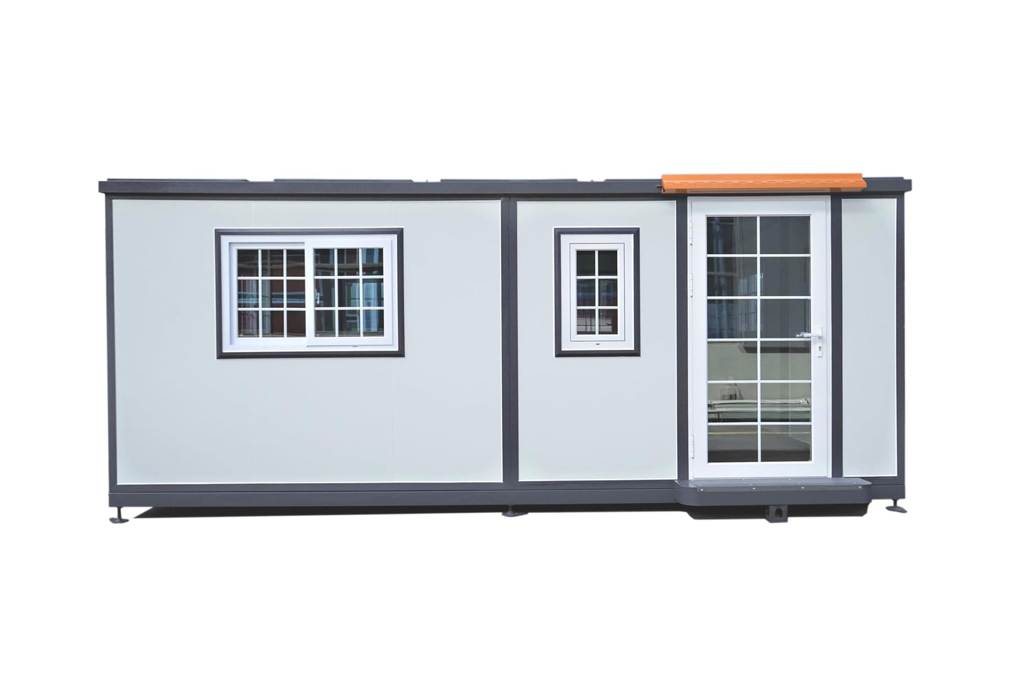 Portable Prefabricated Tiny Home 13x20ft, Mobile Expandable Plastic Prefab House for Hotel, Booth, Office, Guard House, Shop, Villa, Warehouse, Workshop (with Restroom)