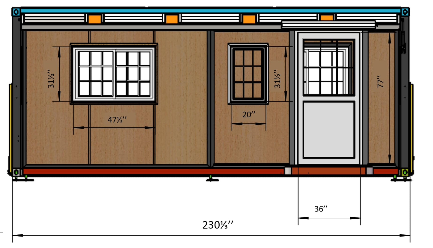 Portable Prefabricated Tiny Home 13x20ft, Mobile Expandable Plastic Prefab House for Hotel, Booth, Office, Guard House, Shop, Villa, Warehouse, Workshop (with Restroom)