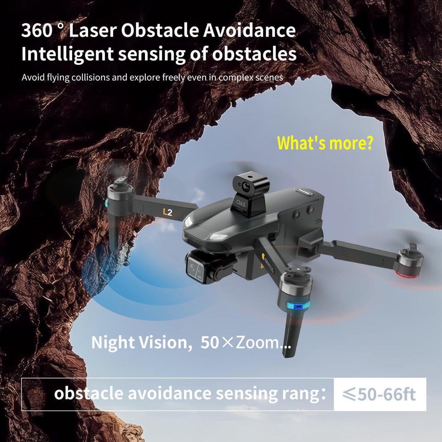 Drones with Camera for Adults 4K Night Vision, 3 Axis Gimbal EIS for Video, 5 Miles Safe Long Range, 82Mins Flight Time, Professional Drone with 5G Digital Transmission Easy Cable Connection Way, 360° Laser Obstacle Avoidance, GPS Auto Return Home, Follow