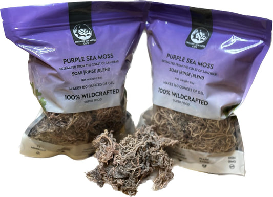 2 Pack Purple Sea Moss, Organic Sea Moss with Antioxidants and 92 Minerals, Sea Moss Raw Organic and Ethically Sourced, Makes 320 oz of Sea Moss Gel, 16 oz