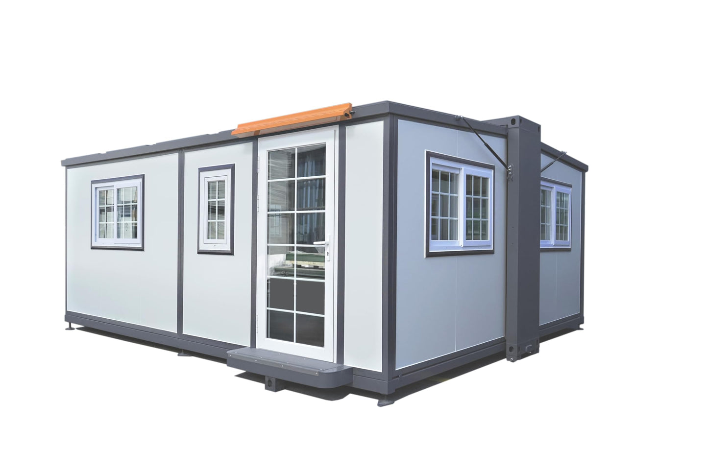 Portable Prefabricated Tiny Home 13x20ft, Mobile Expandable Plastic Prefab House for Hotel, Booth, Office, Guard House, Shop, Villa, Warehouse, Workshop (with Restroom)