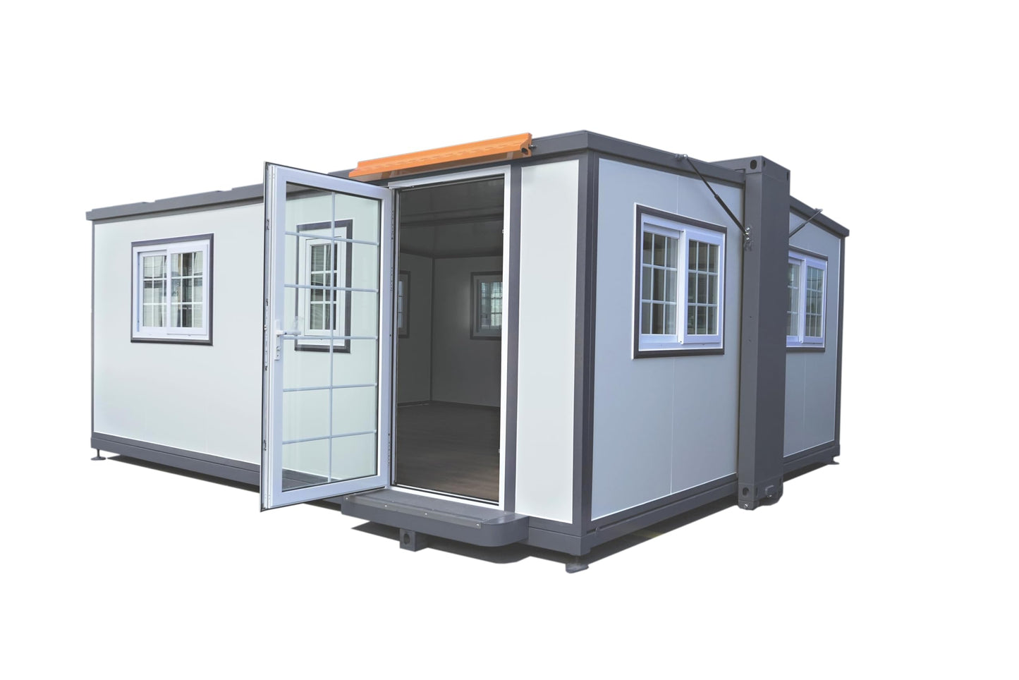 Portable Prefabricated Tiny Home 13x20ft, Mobile Expandable Plastic Prefab House for Hotel, Booth, Office, Guard House, Shop, Villa, Warehouse, Workshop (with Restroom)