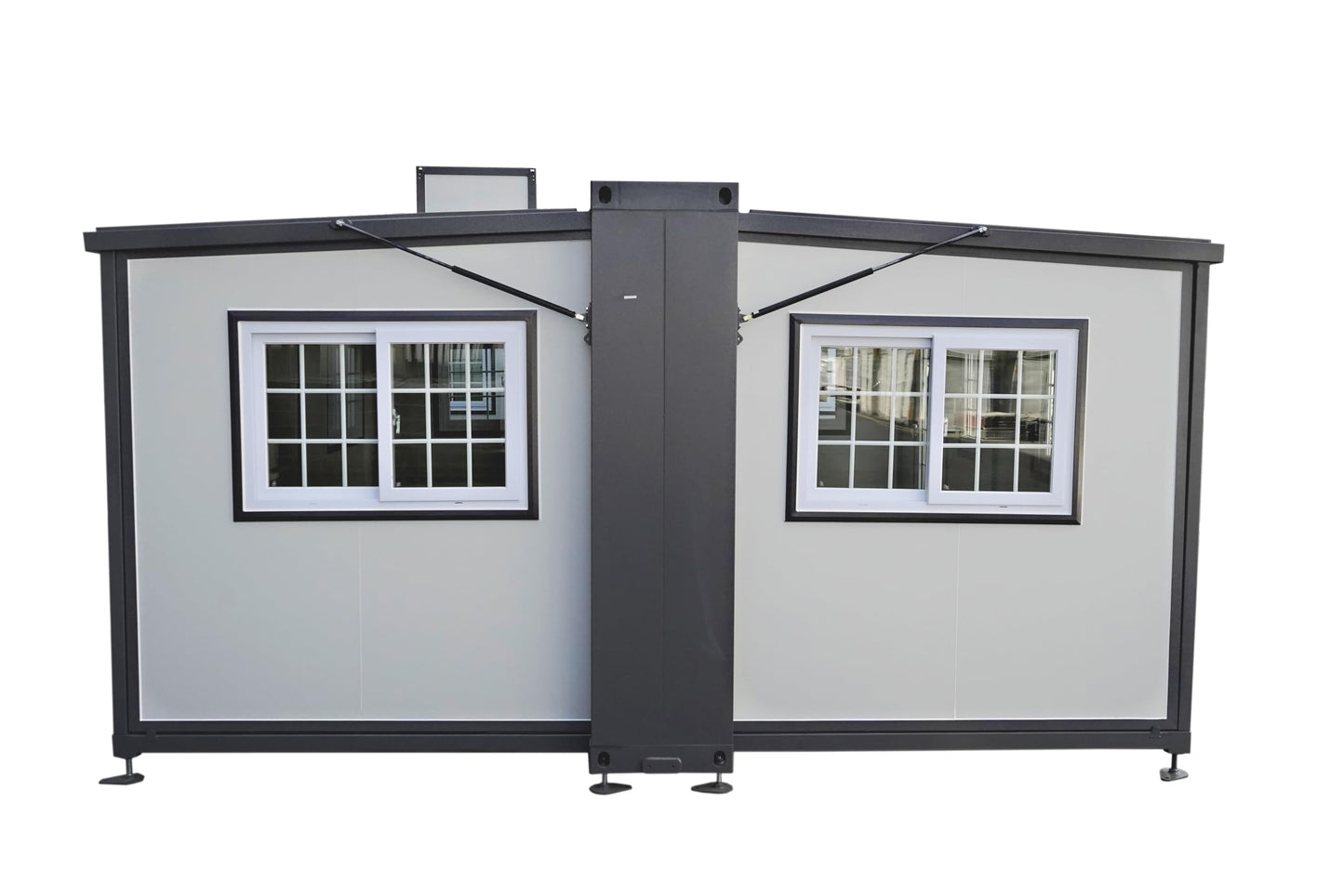 Portable Prefabricated Tiny Home 13x20ft, Mobile Expandable Plastic Prefab House for Hotel, Booth, Office, Guard House, Shop, Villa, Warehouse, Workshop (with Restroom)