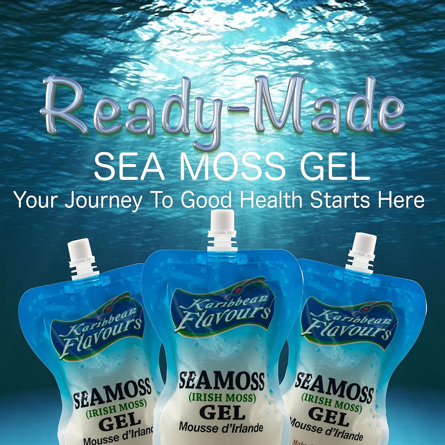 Premium Irish Sea Moss Gel (27.00 Oz) | Wildcrafted | Non GMO | 100% Natural | Vegan | Ready to Use | Squeezable Pouch | Perfect for Culinary Use - Smoothies and Desserts | Agar